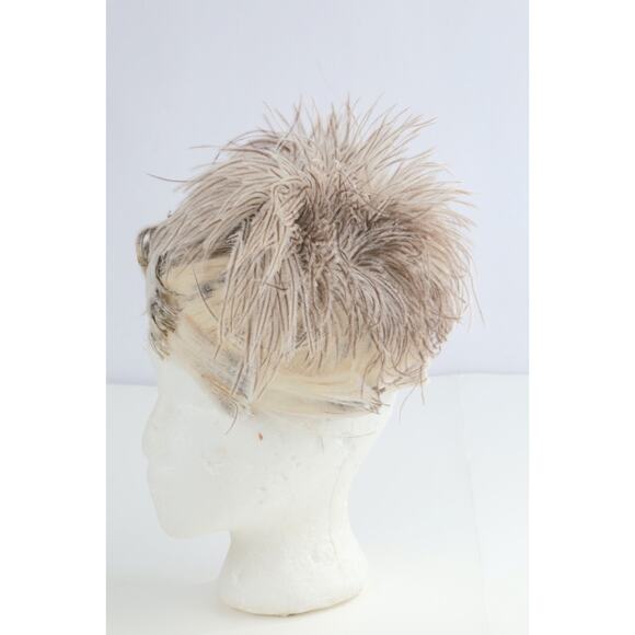 Vintage Modeline Feather Hat Small Black Elegant Millinery 50s Style Size S - Picture 5 of 12